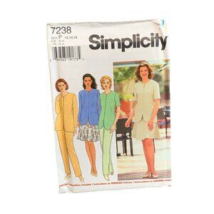 Simplicity 7238 Misses Top Pants Skirt Sewing Pattern Sizes 12 14 16